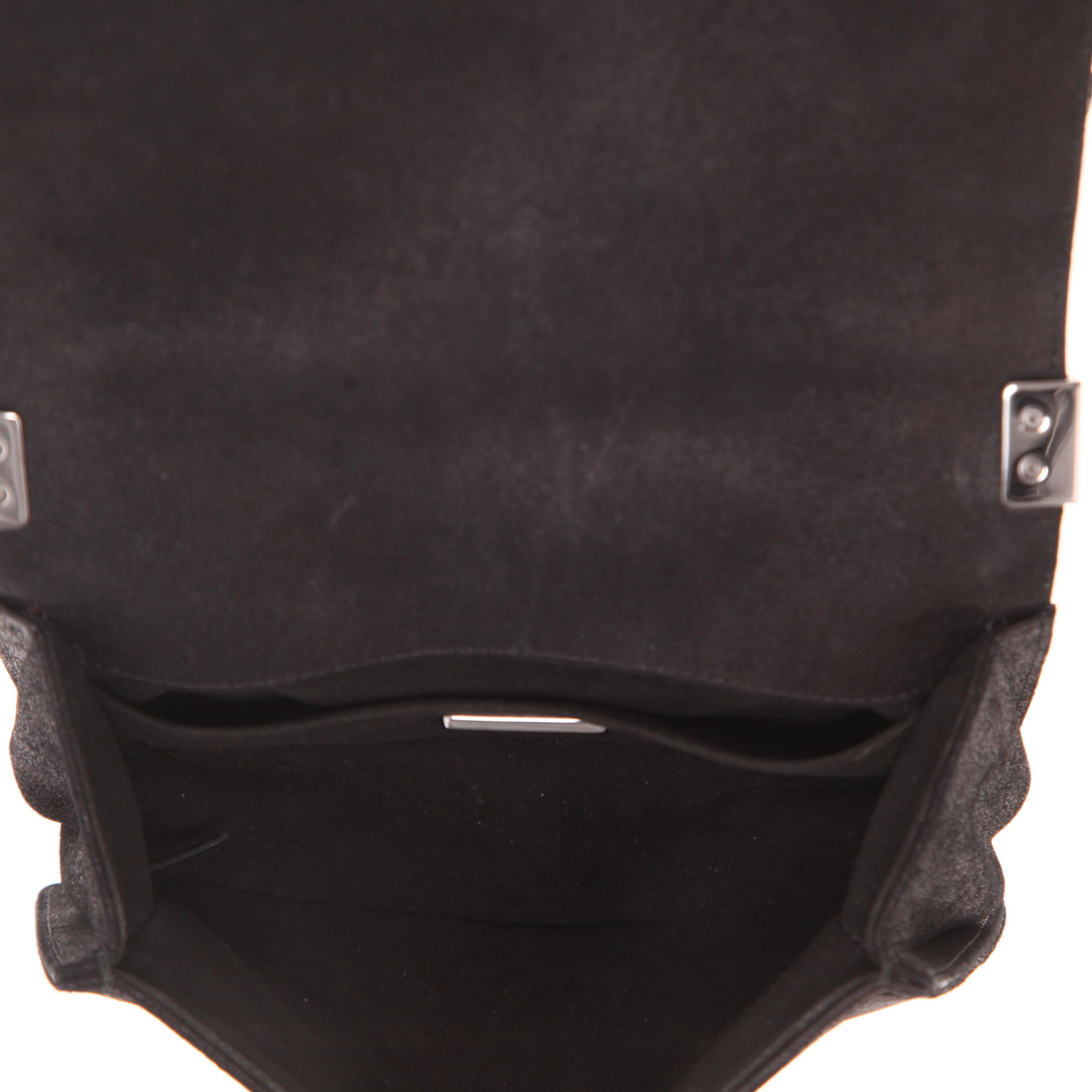 Sac bandoulière Chanel  Boy petit  en sequin noir et argenté et cuir noir - Detail D3