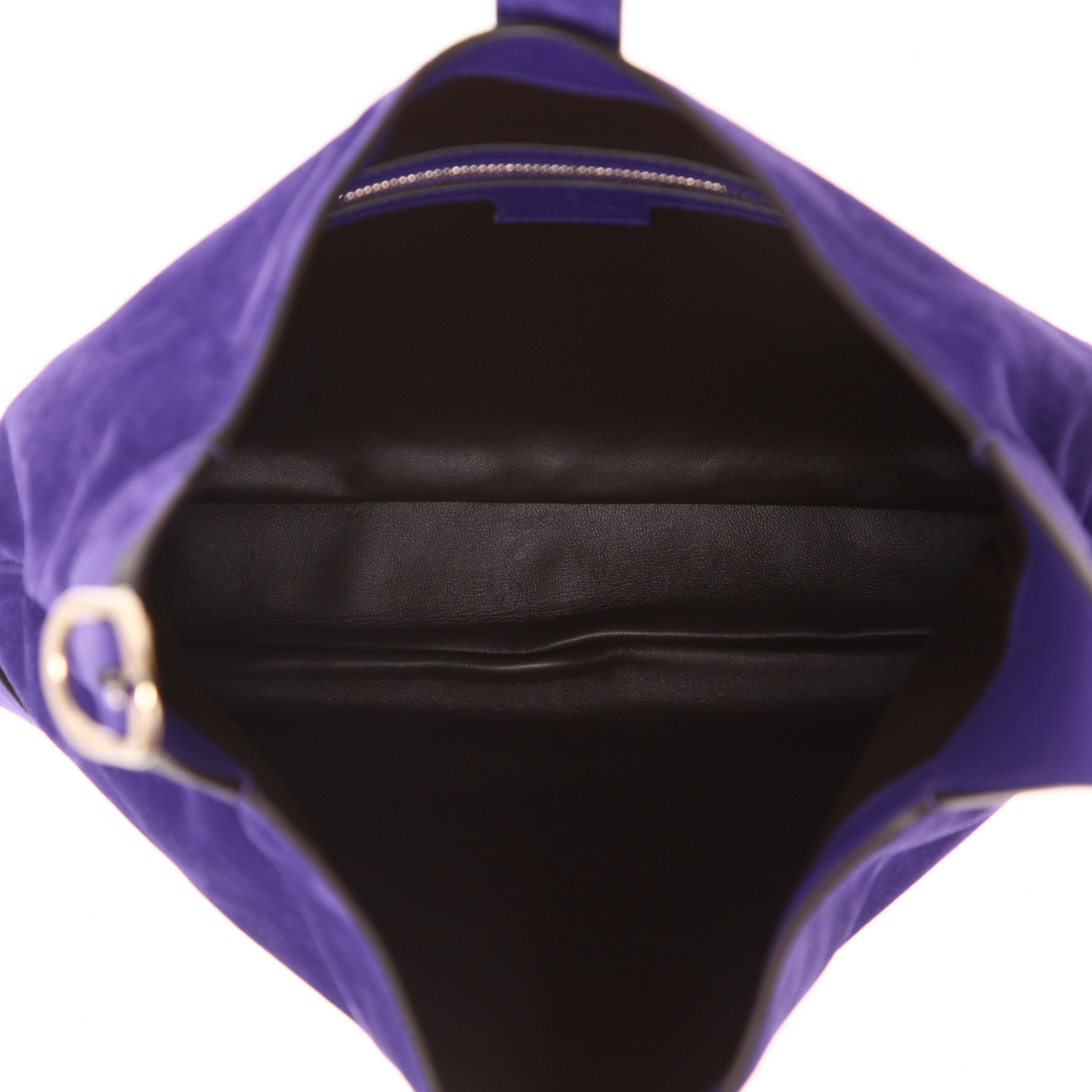 Bolso de mano Gucci «Jackie» de tamaño grande, en piel de becerro aterciopelada de color morado - Detail D3