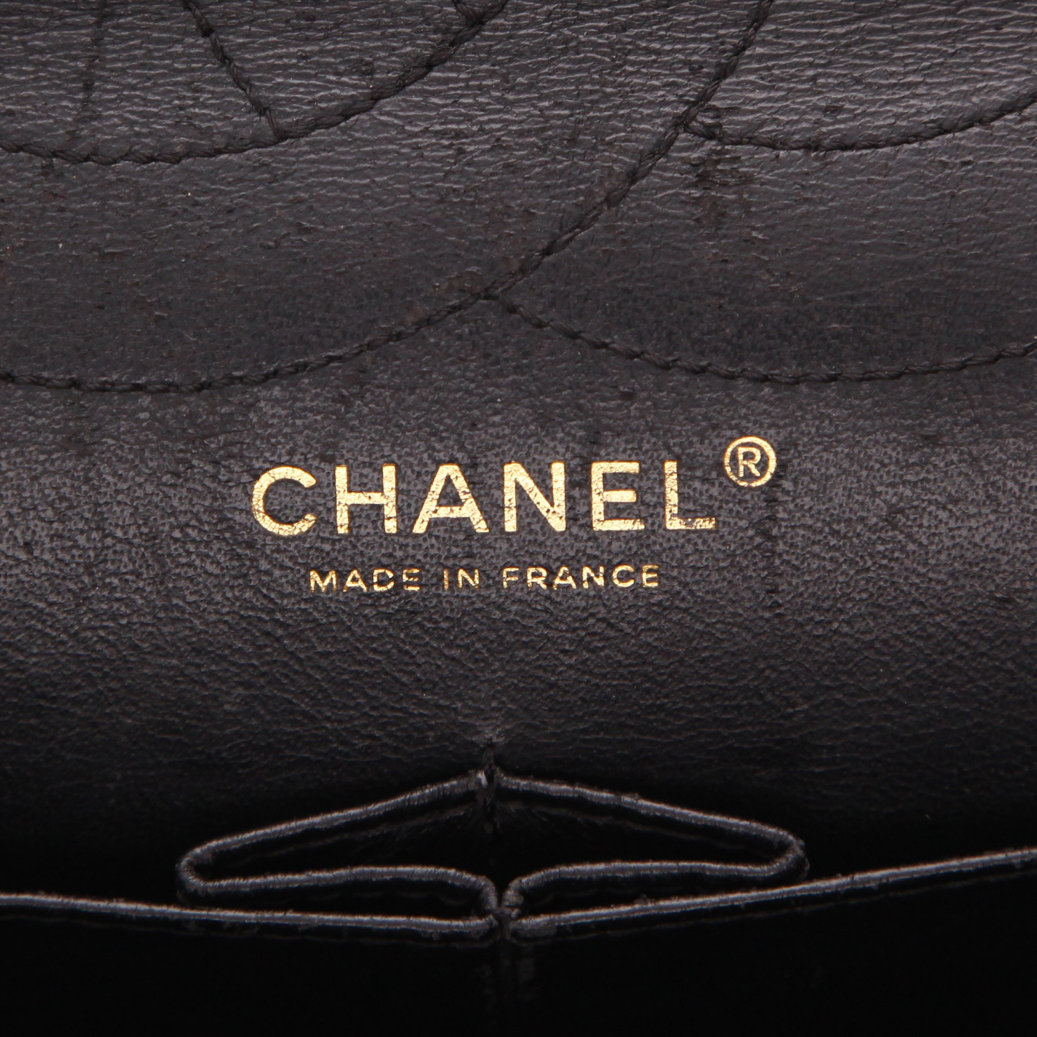 Chanel 2.55 handbag in black quilted leather - Detail D2