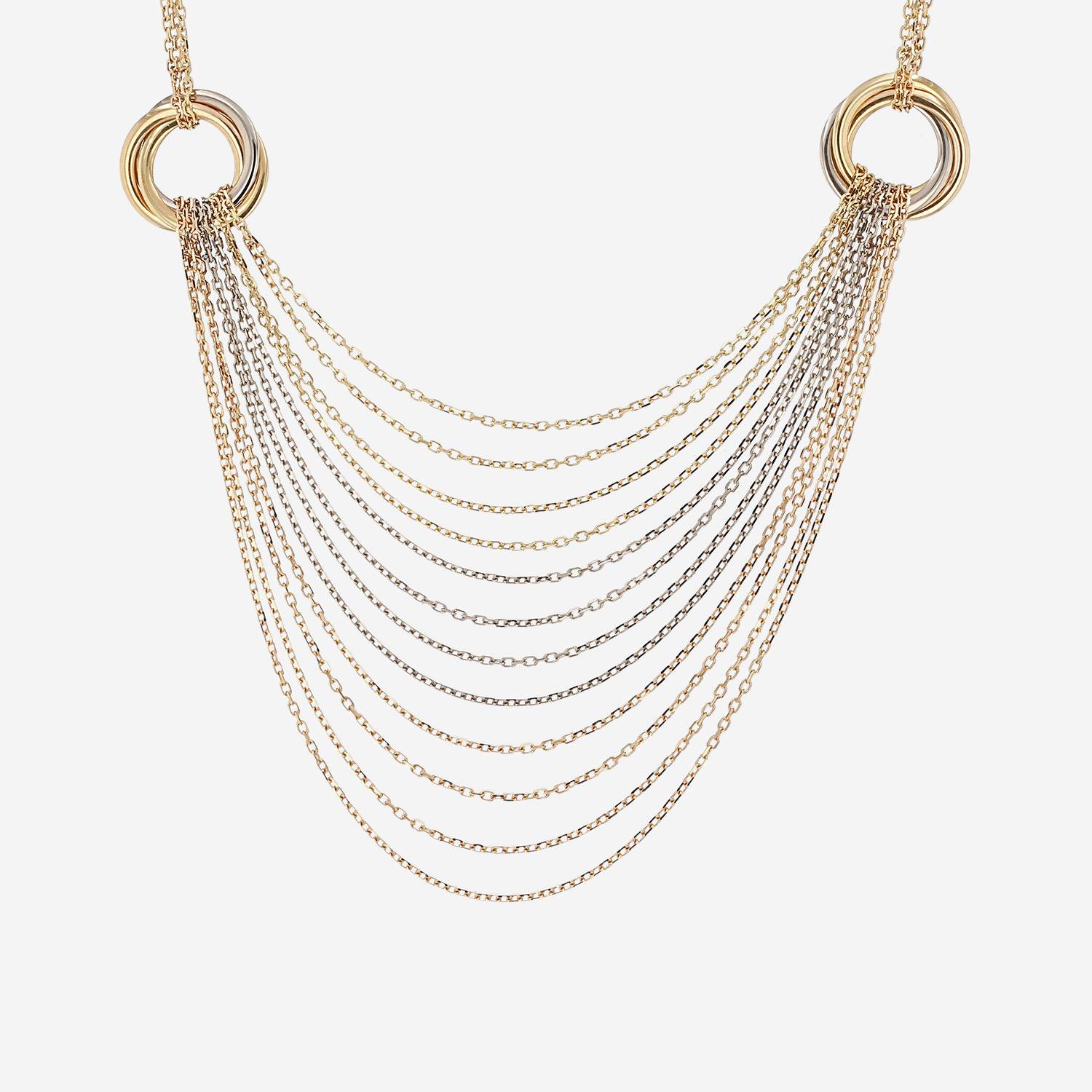 Collar Cartier Trinity en tres tipos de oro