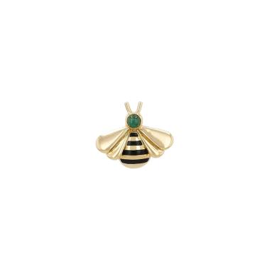 Spilla Cartier in oro giallo, smalto e smeraldo