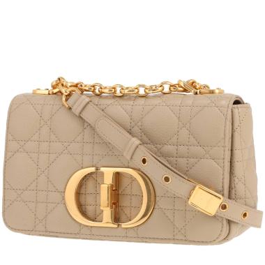 Borsa Dior Caro in pelle cannage beige