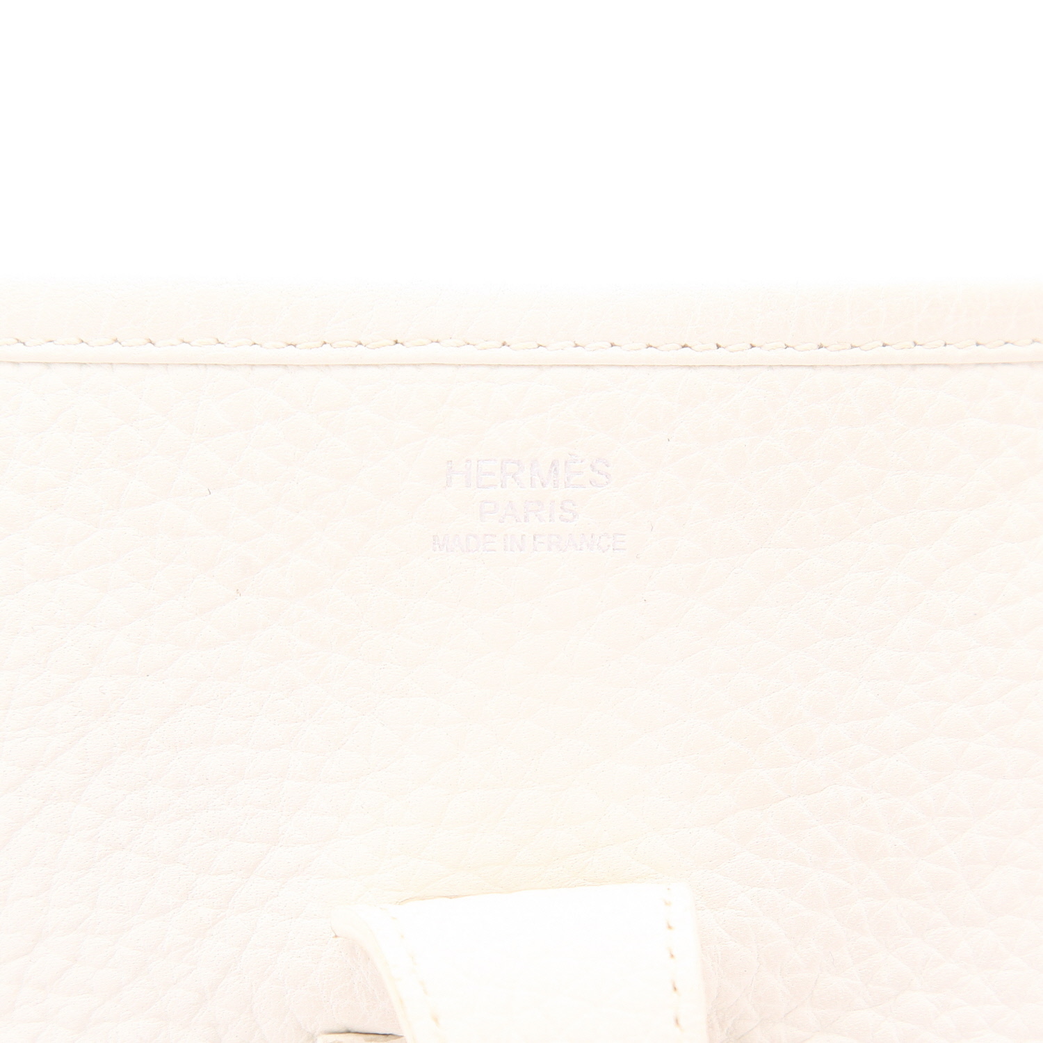 Hermès  Evelyne de 33 cm, de piel de ternero «Clémence» blanca - Detail D2