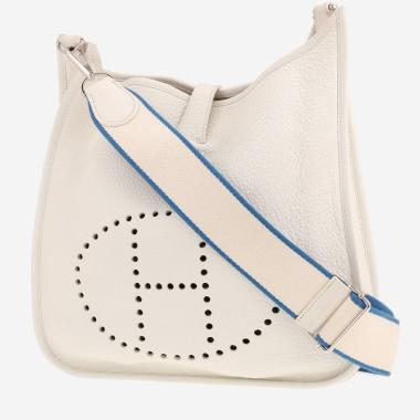 Hermès  Evelyne 33 cm en cuir taurillon clémence blanc