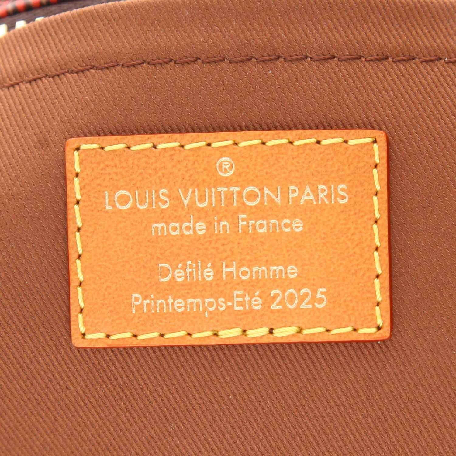 Sac à main Louis Vuitton  Keepall XS en toile damier multicolore et cuir naturel - Detail D2