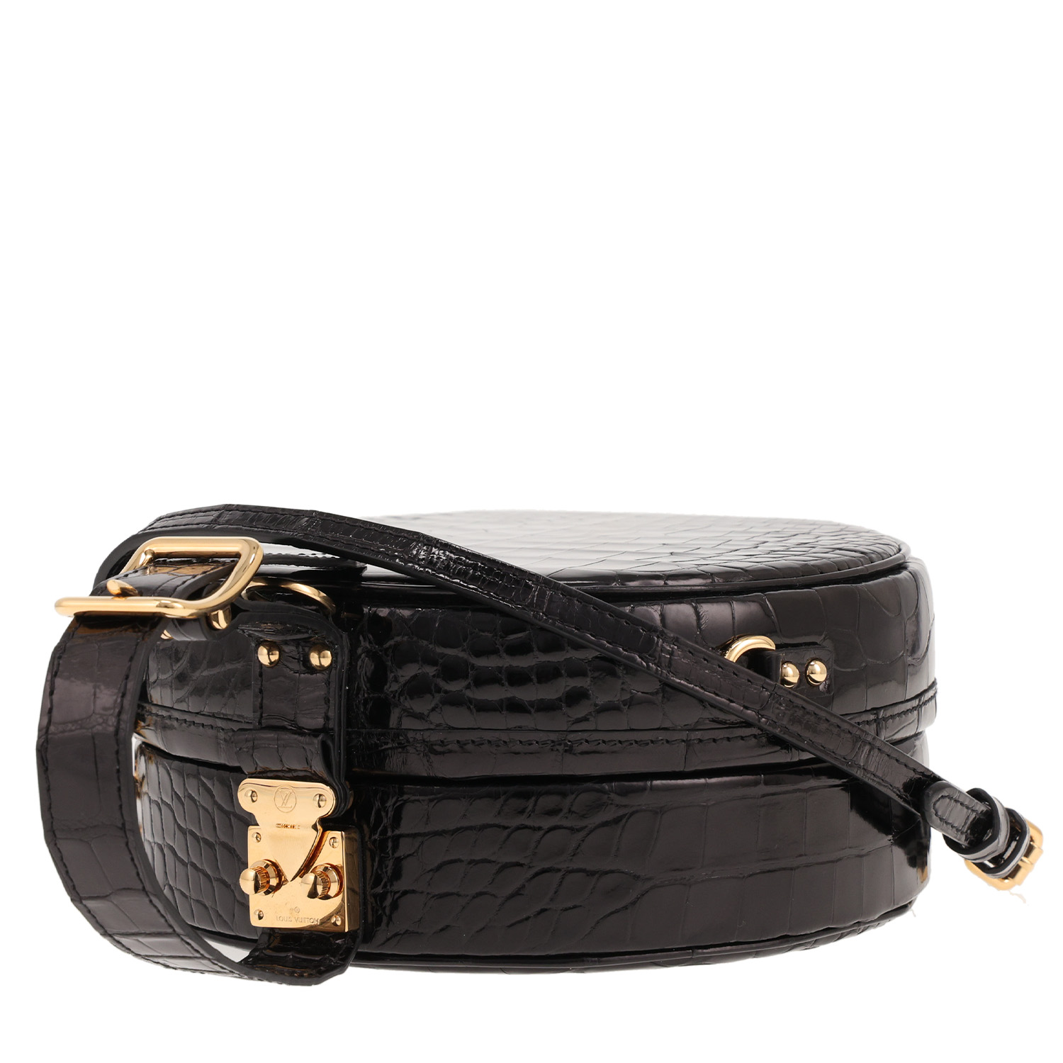 Louis Vuitton handbag – Small hat box – in black crocodile leather - Detail D4