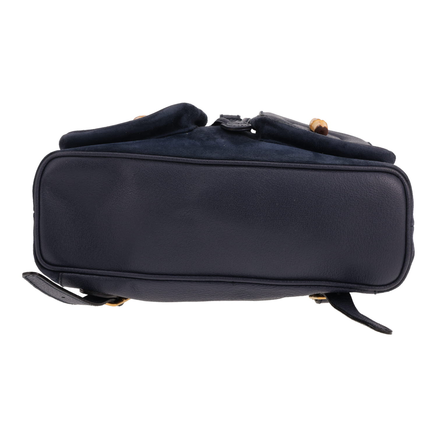 Zaino Gucci  Bamboo Backpack in pelle di vitello scamosciata blu e pelle blu - Detail D1