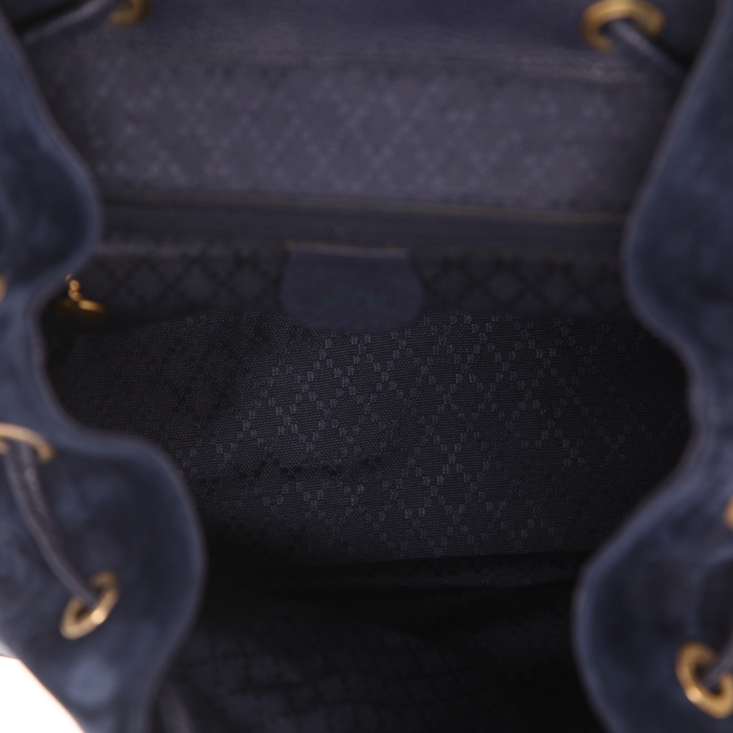 Zaino Gucci  Bamboo Backpack in pelle di vitello scamosciata blu e pelle blu - Detail D3