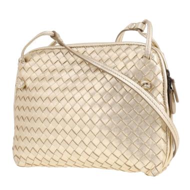 Borsa a tracolla Bottega Veneta “Nodini” in pelle intrecciata dorata