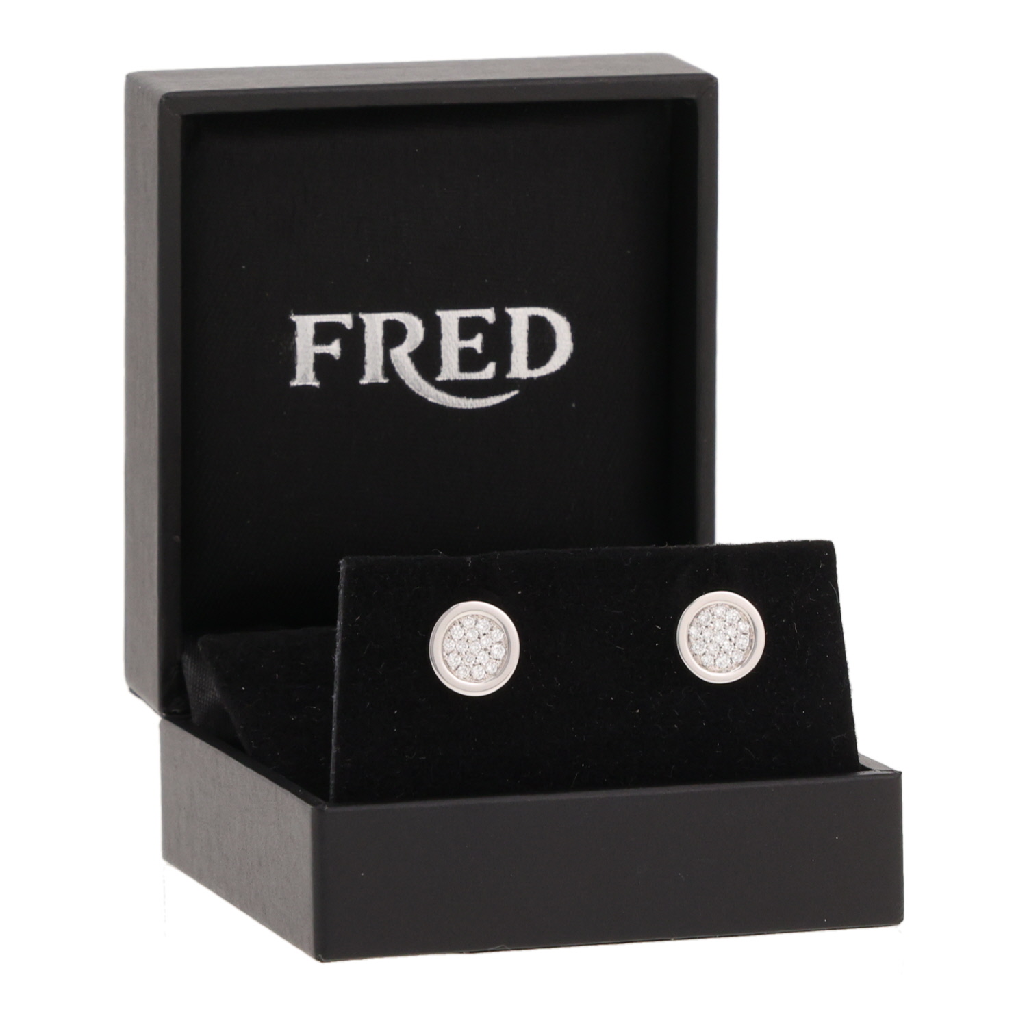 Paire de boucles d'oreilles Fred Miss Fred Moon en or blanc et diamants - Detail D2