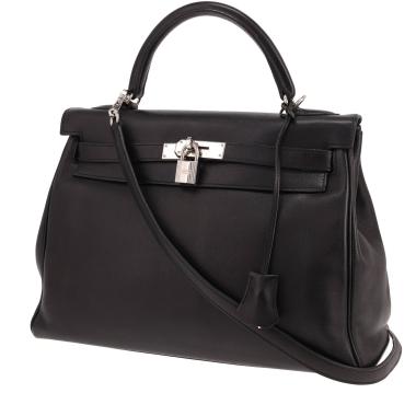 Sac à main Hermès  Kelly 32 cm en cuir Swift noir