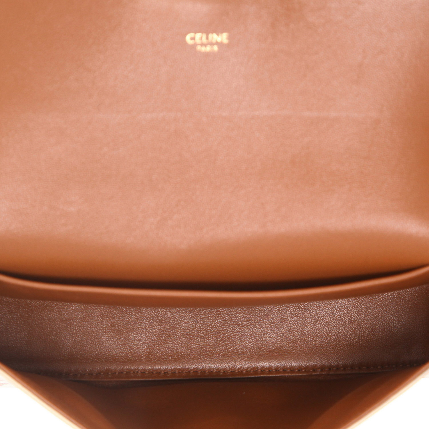 Bolso de mano Celine «Claude» de lona Triomphe blanca y roja y piel marrón - Detail D3