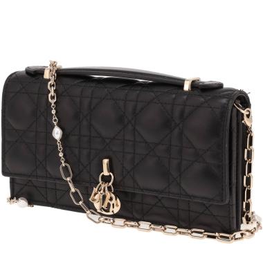 Bolso/bolso de mano Dior «My Dior» de piel Cannage negra