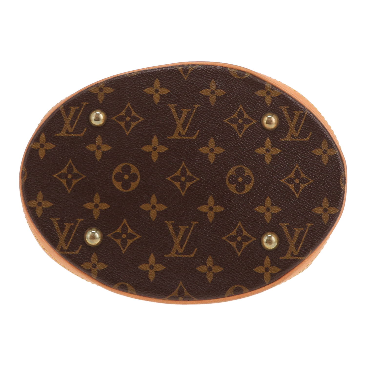 Louis Vuitton Bucket handbag in brown Monogram canvas and natural leather - Detail D1