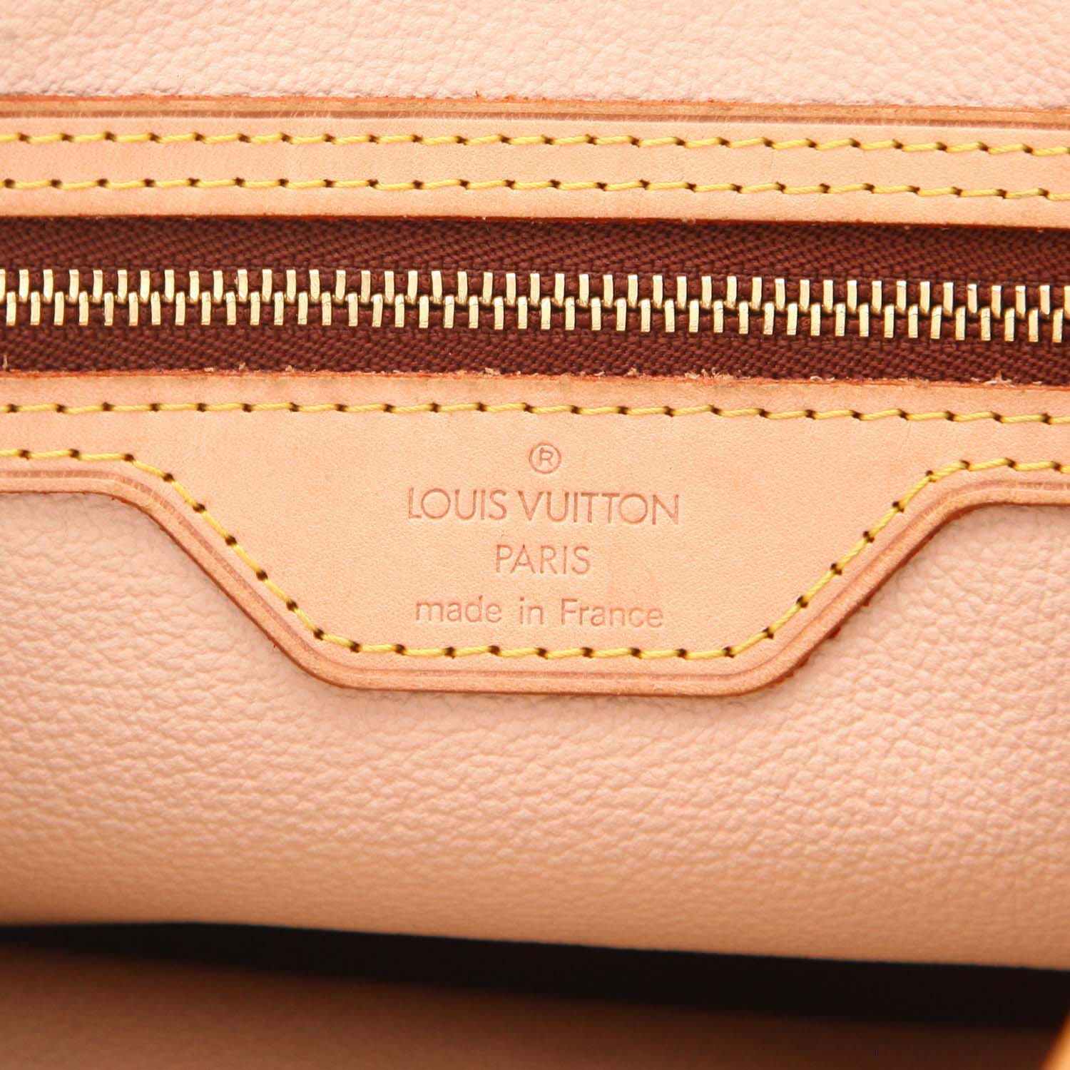Louis Vuitton Bucket handbag in brown Monogram canvas and natural leather - Detail D2