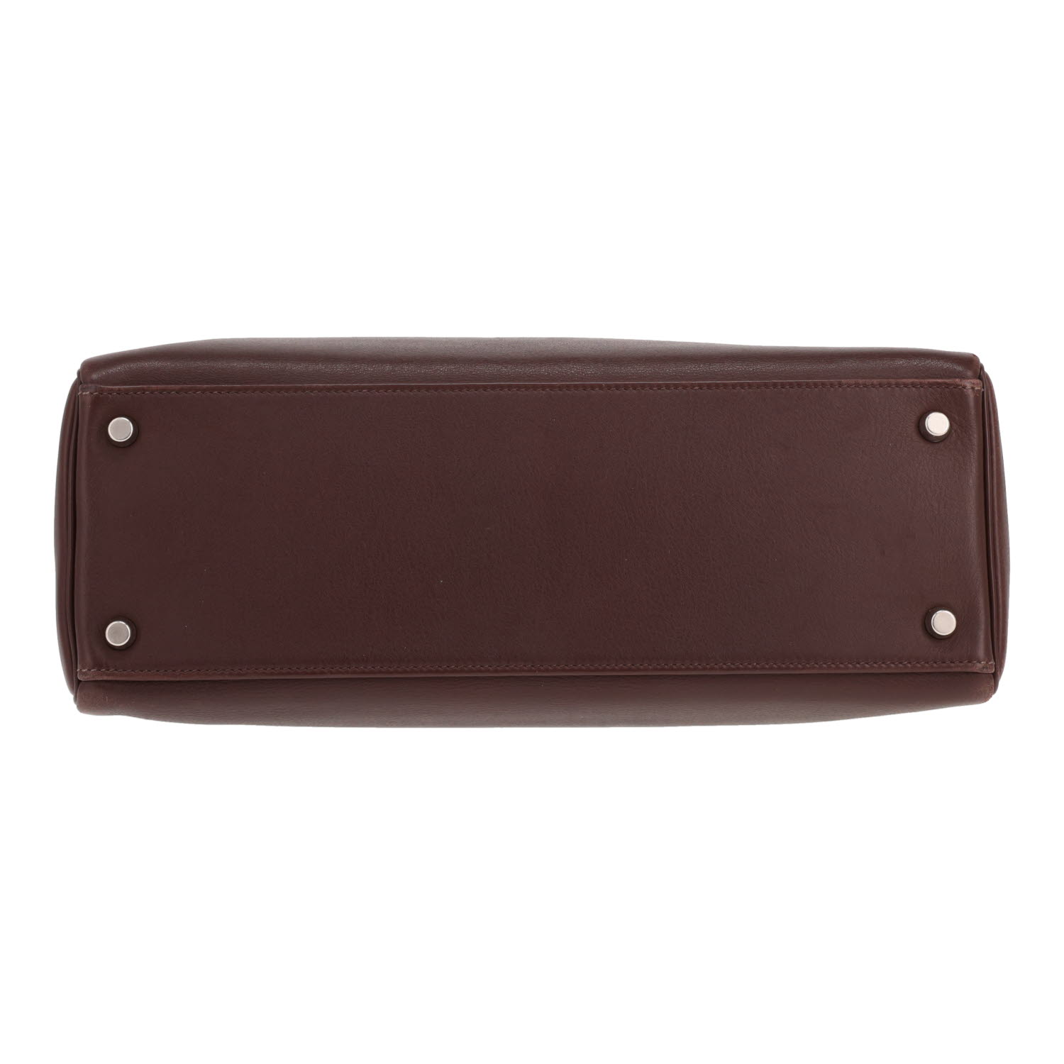 Hermès Kelly 32 cm handbag in brown Evergrain leather - Detail D1