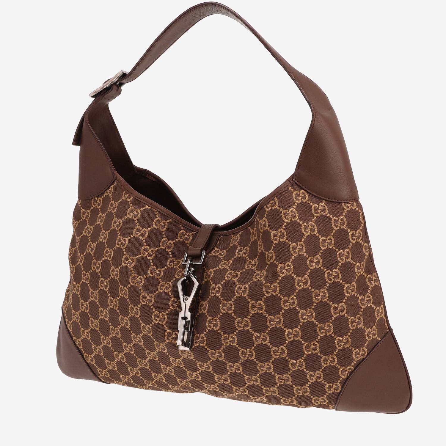 Borsa Gucci Jackie vintage in tela Supreme GG marrone e pelle marrone
