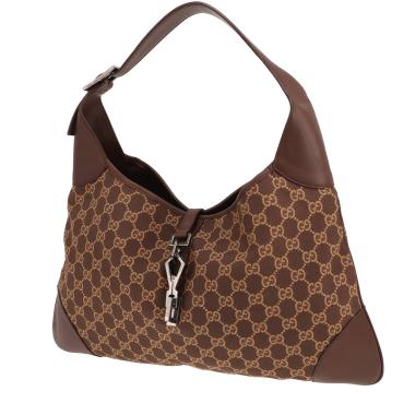 Vintage Gucci Jackie handbag in brown GG Supreme canvas and brown leather
