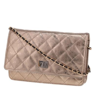 Chanel 2.55 shoulder bag – ‘Wallet on Chain’ in bronze-coloured leather