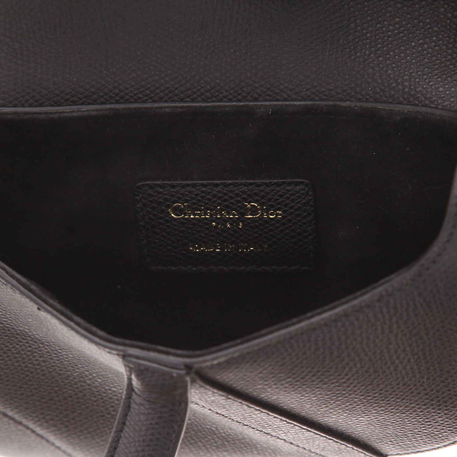 Borsa Dior Saddle Mini in pelle martellata nera - Detail D2