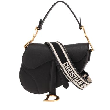 Bolso Dior Saddle Mini de piel granulada Noir