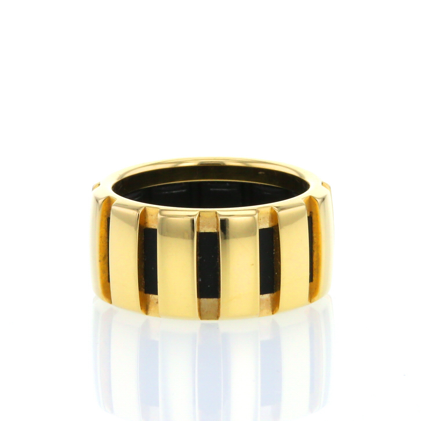 Chaumet Class One large model ring in yellow gold, diamonds and rubber