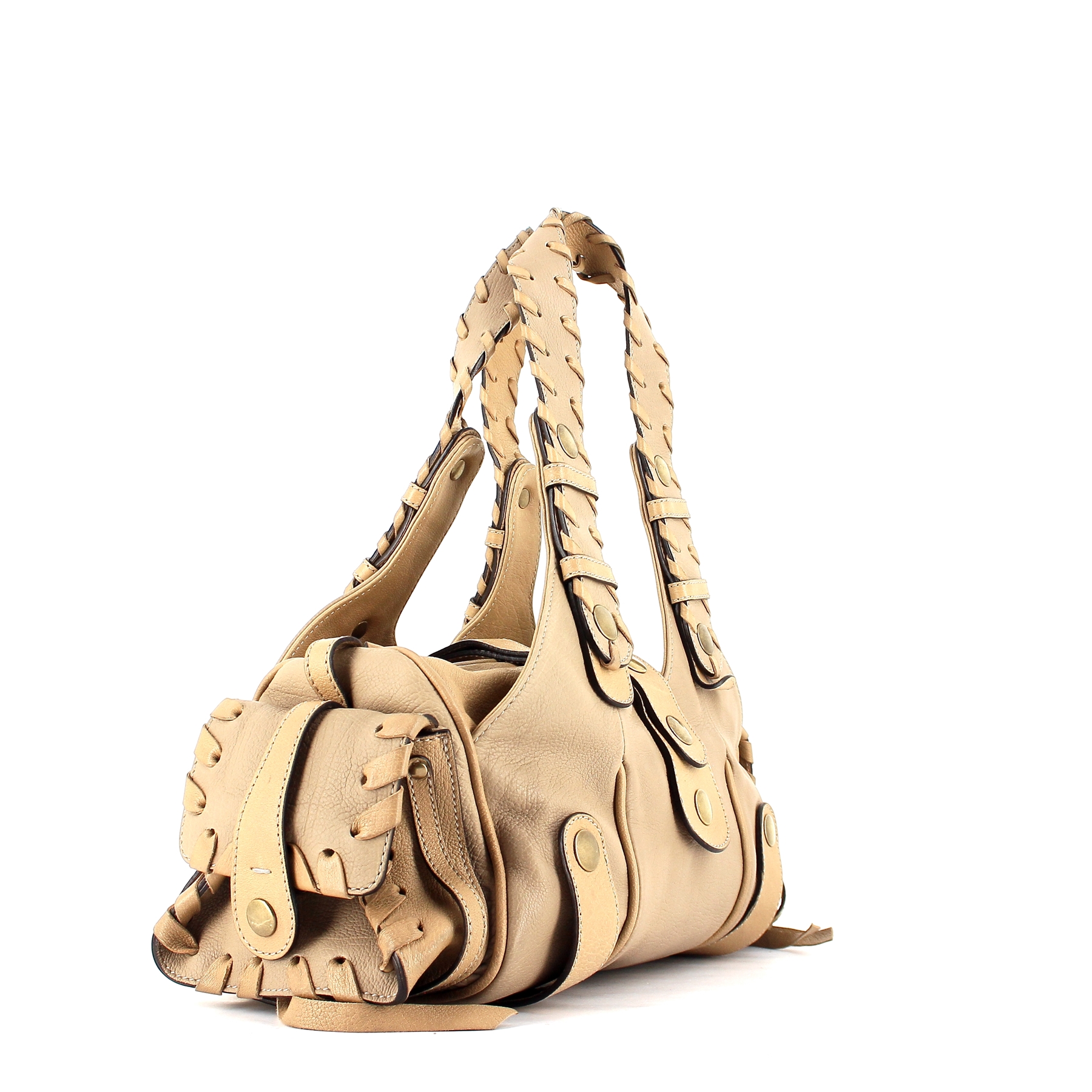 Sac à main Chloé  Silverado petit modèle  en cuir beige-rosé