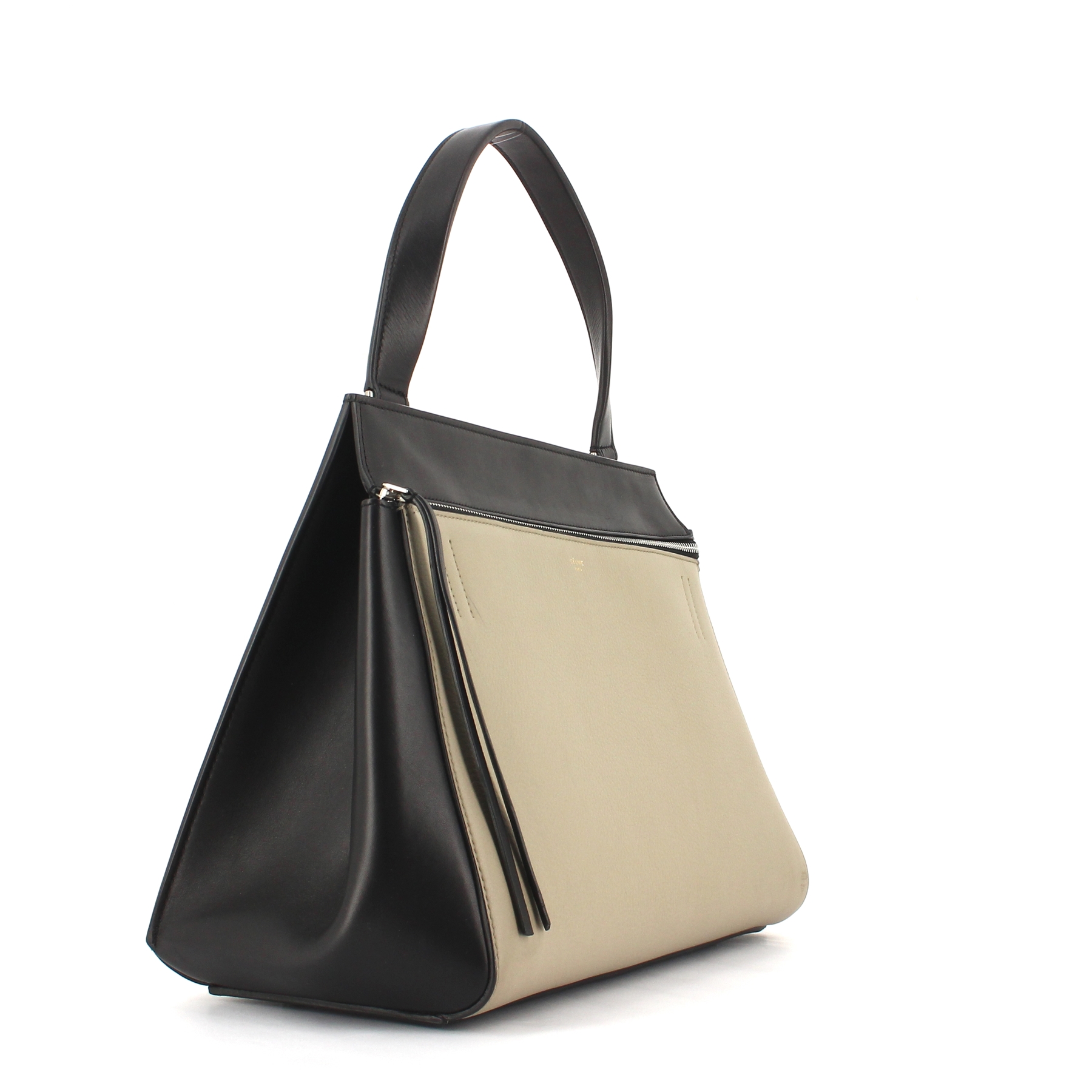 Celine  Edge handbag  in beige and black leather
