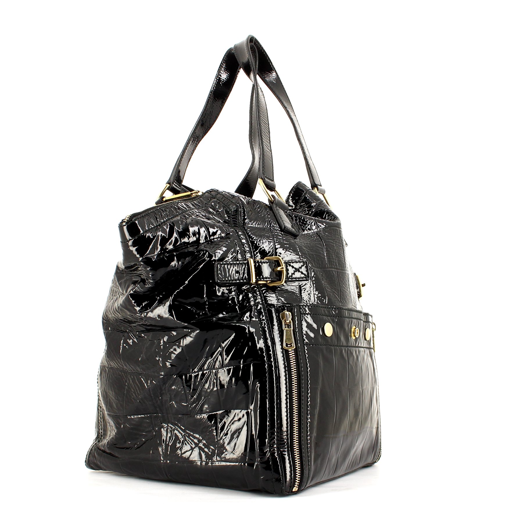 Saint Laurent Downtown small model handbag in black patent leather