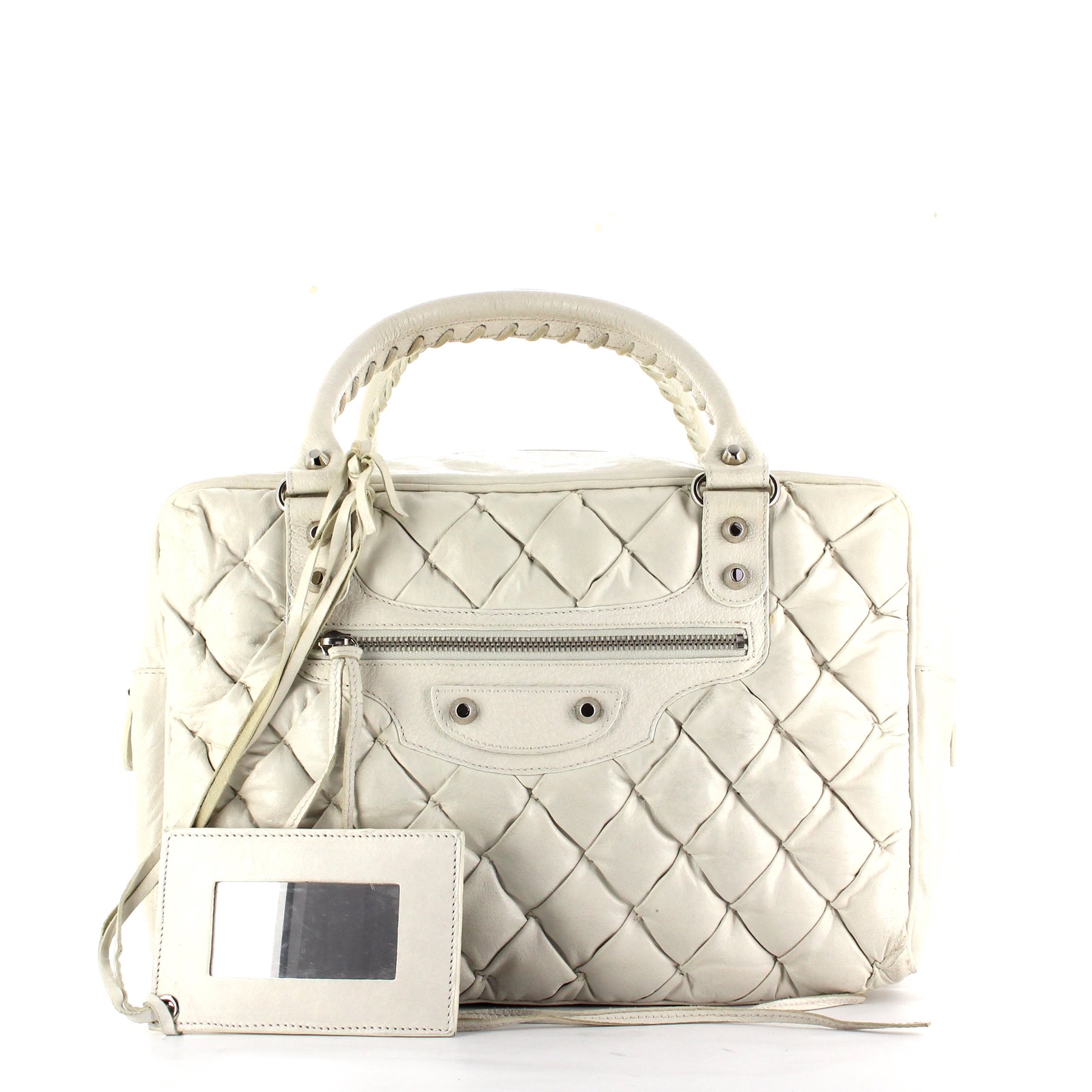 BALENCIAGA Quilted Matelassé City Bag Balenciaga Motocross Handbag 325502 | Collector Square