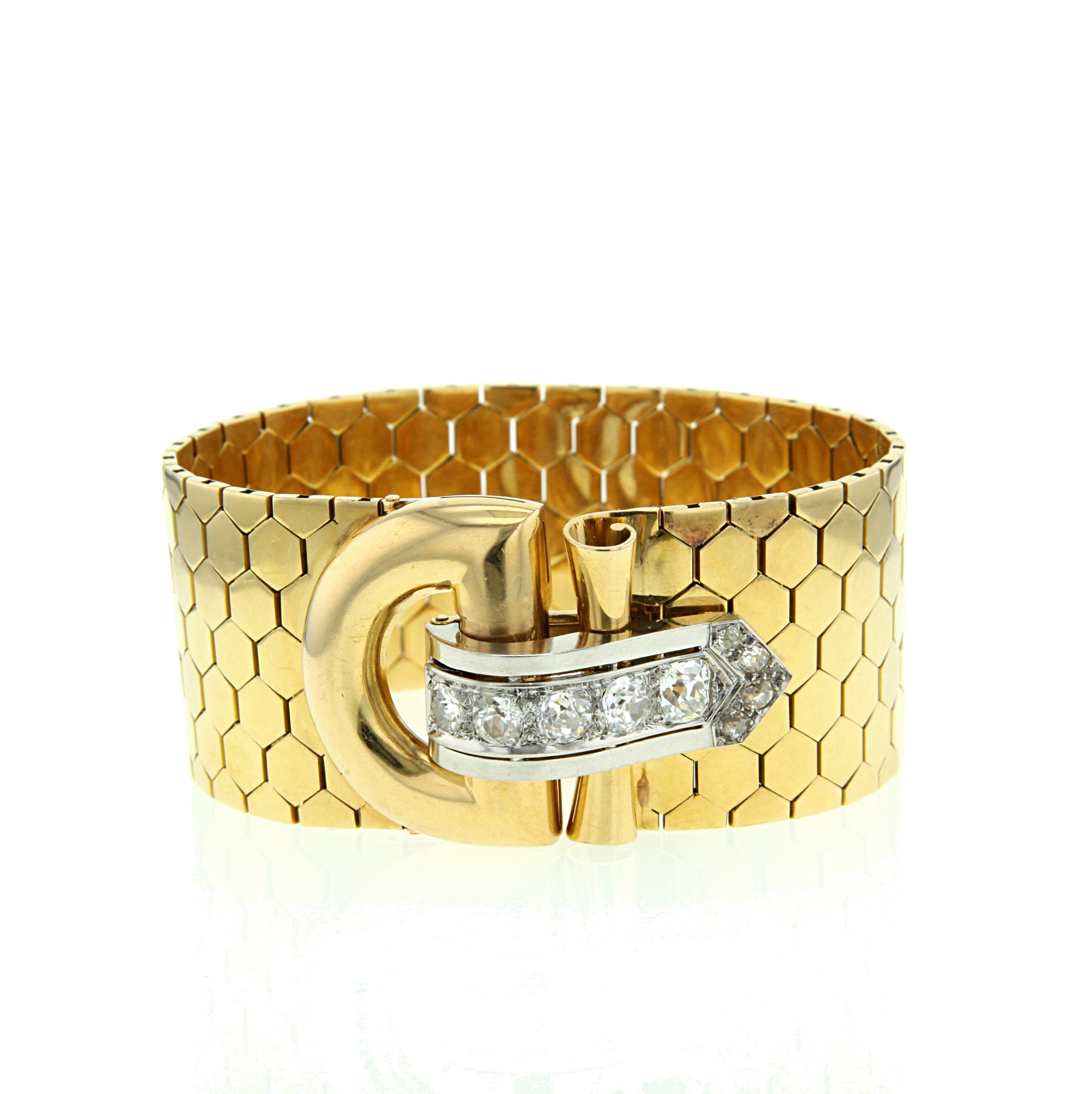 Bracelet vintage plaqué or à restaurer - Pièce unique pour