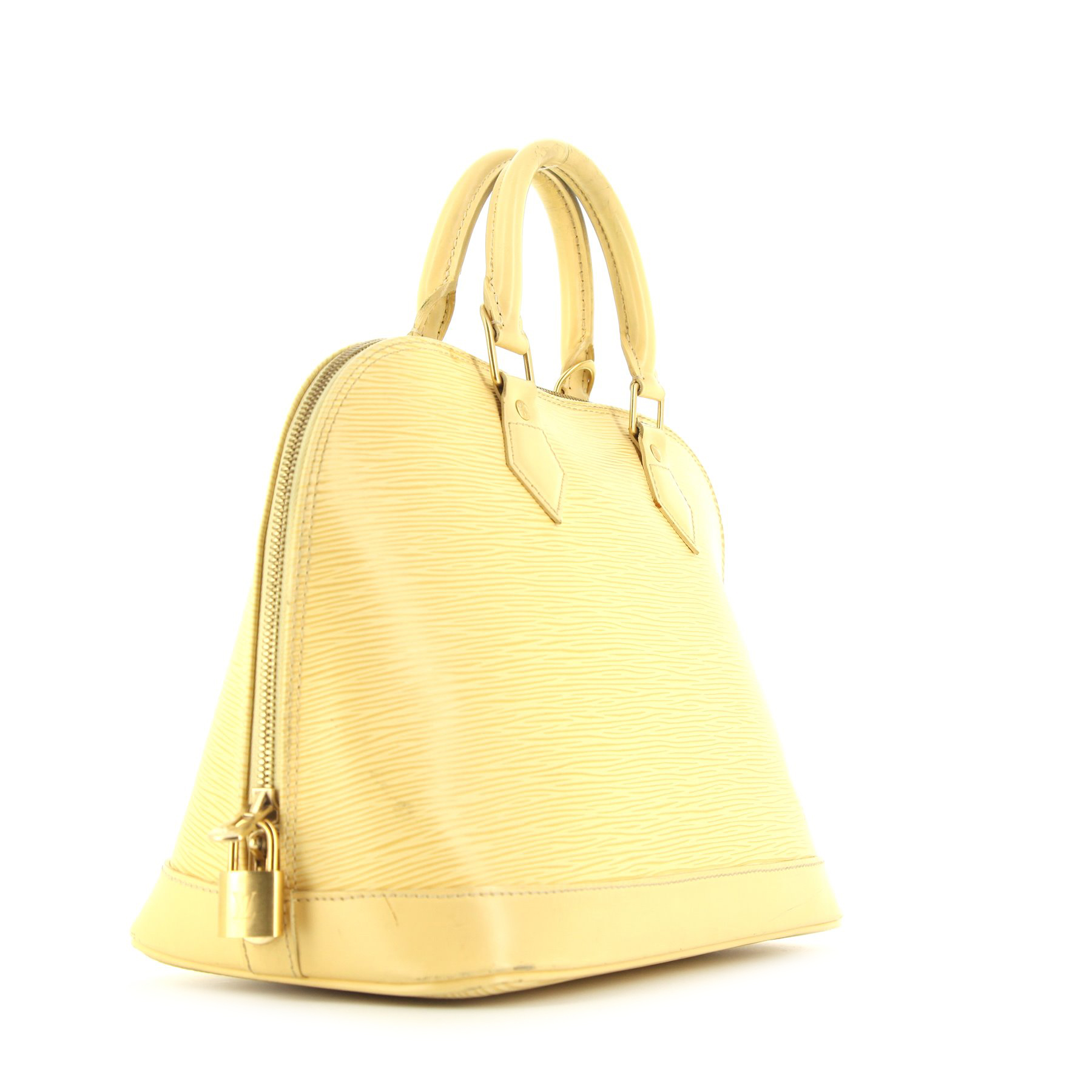 Louis Vuitton Alma small model handbag in vanilla yellow epi leather