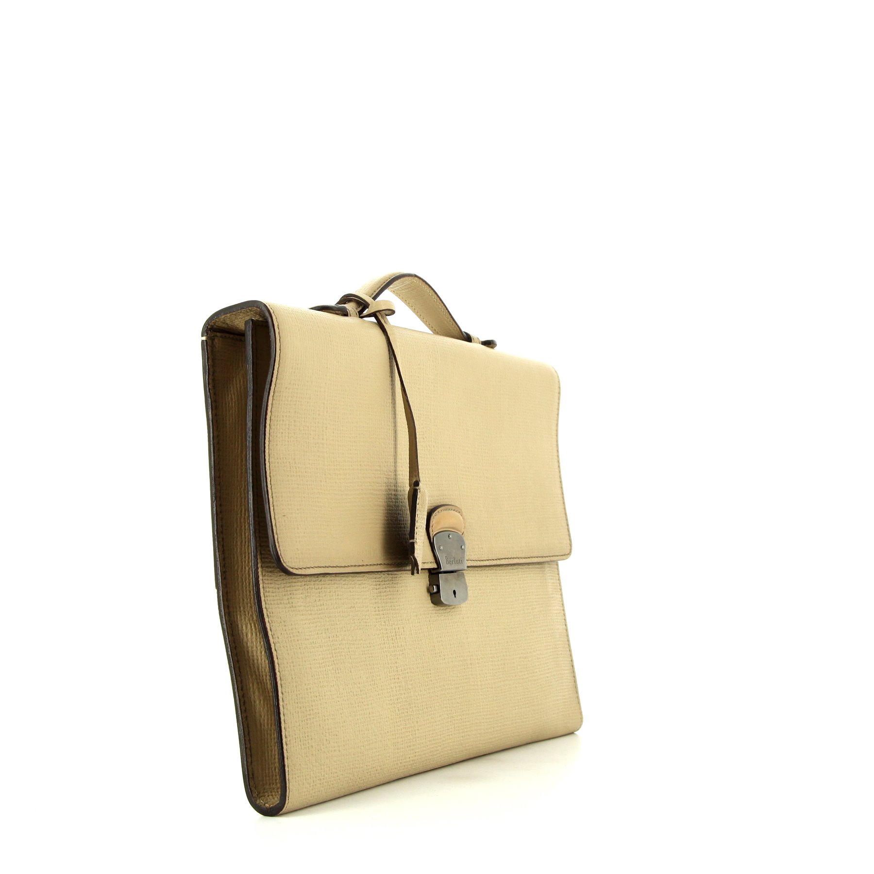 Berluti  E'Suo briefcase  in beige leather