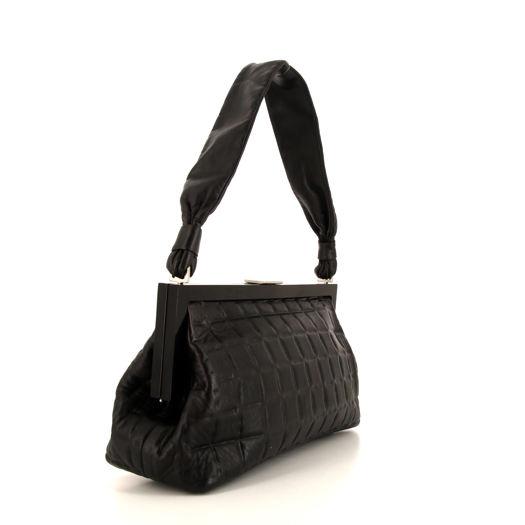 Sac à main Chanel Choco bar en cuir noir