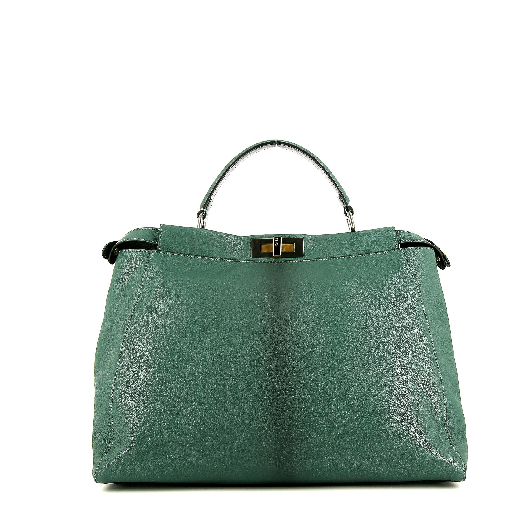 Fendi オリーブグリーン バッグ Fendi Olive Green Leather Baguette Crossbody Bag - 8BR600
