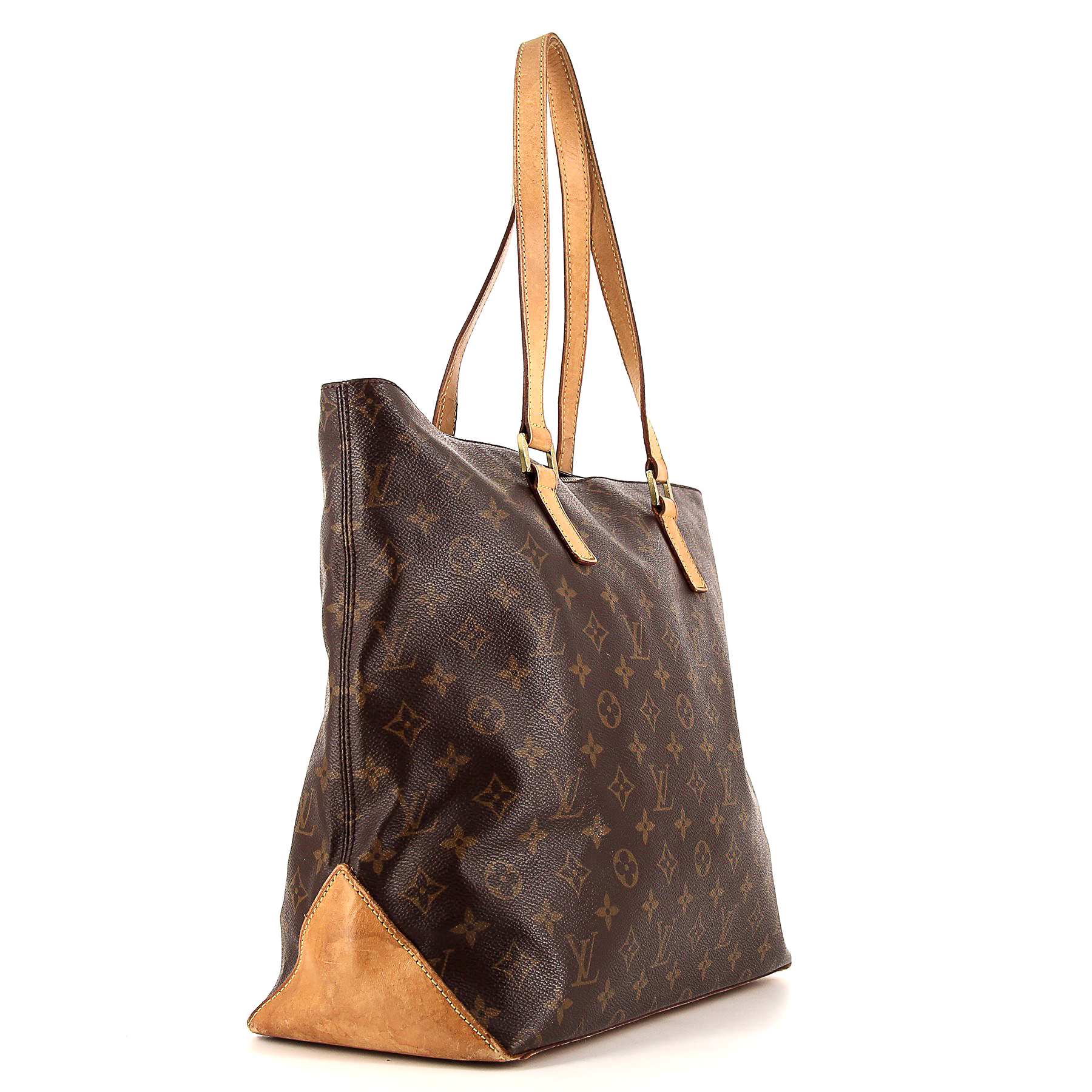 Louis Vuitton  Piano shopping bag  in brown monogram canvas  and natural leather