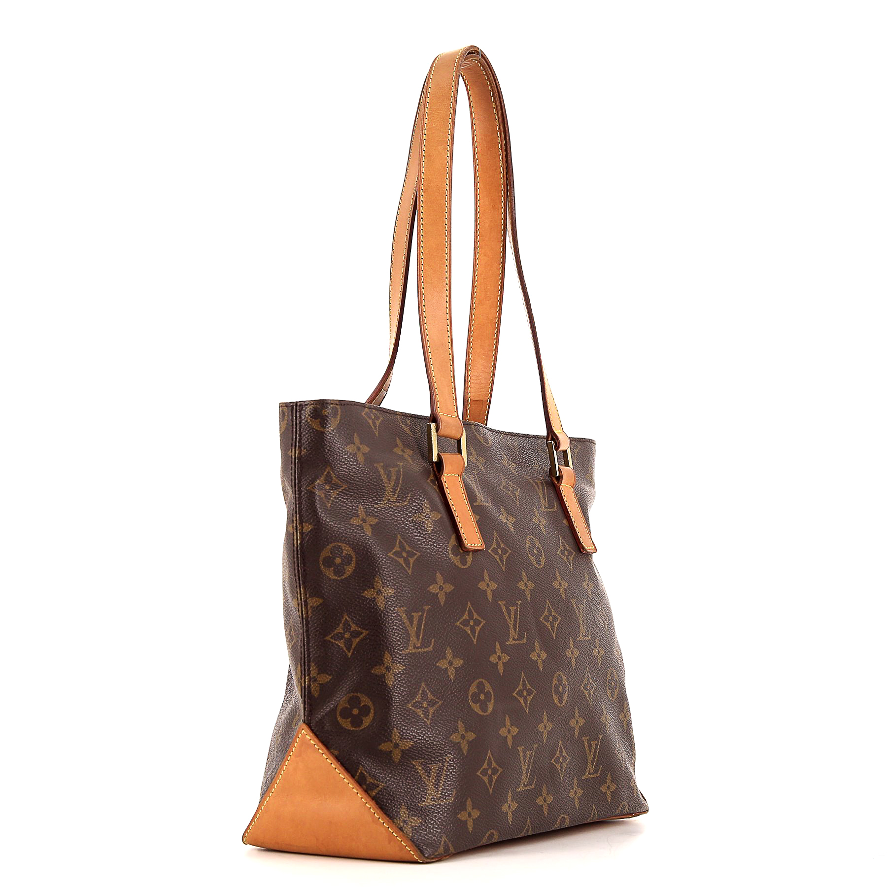 Louis Vuitton  Piano shopping bag  in brown monogram canvas  and natural leather