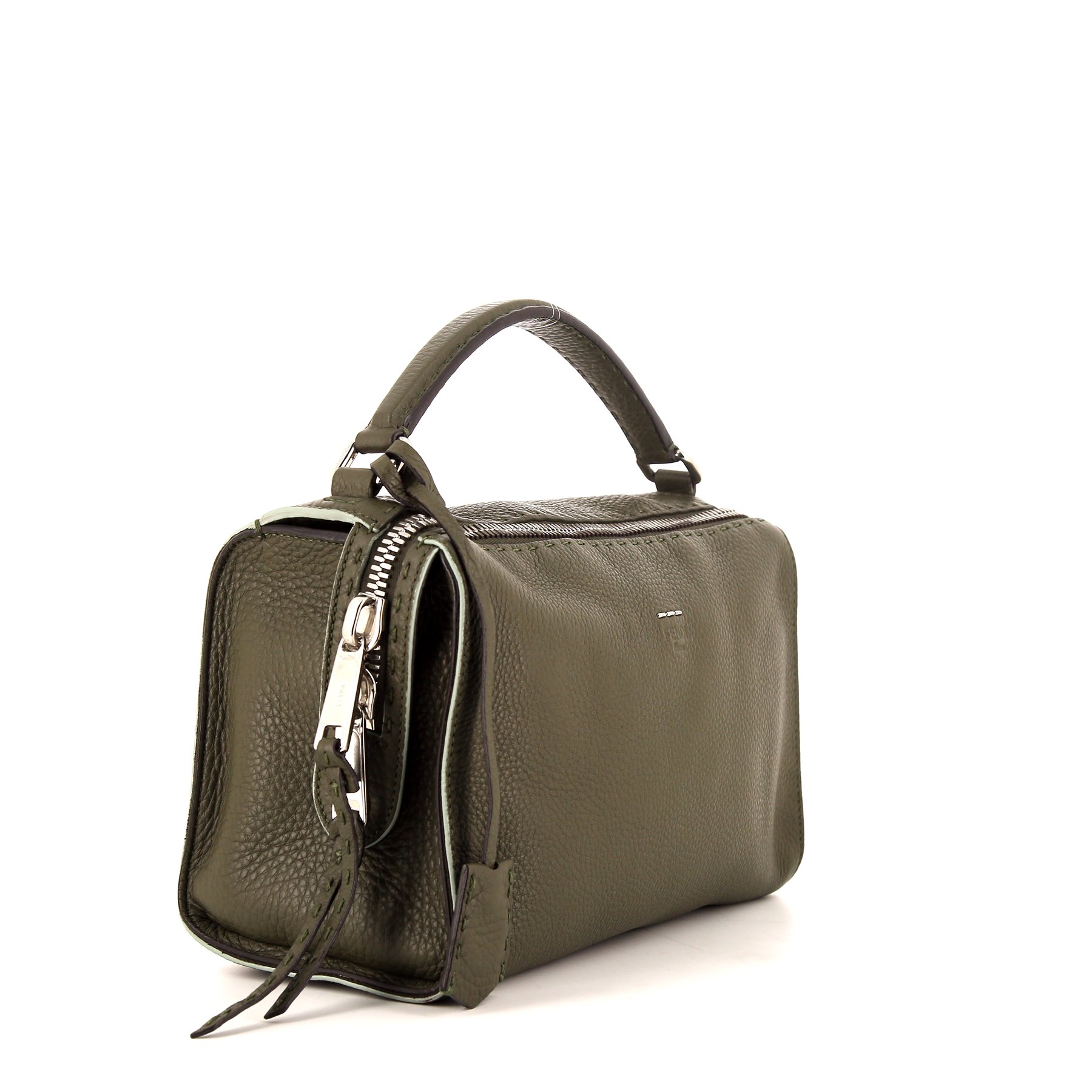 Sac Fendi  Selleria Lei Boston en cuir grainé vert