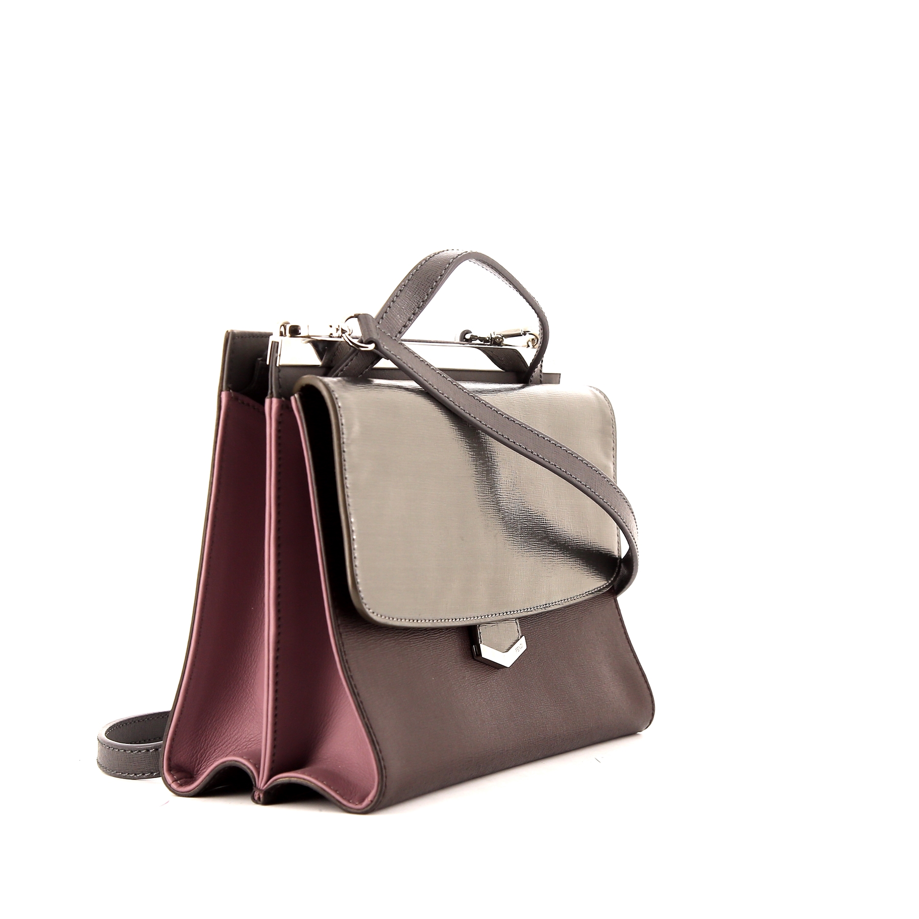 Fendi Demi Jour shoulder bag in silver, brown, pink and grey multicolor leather