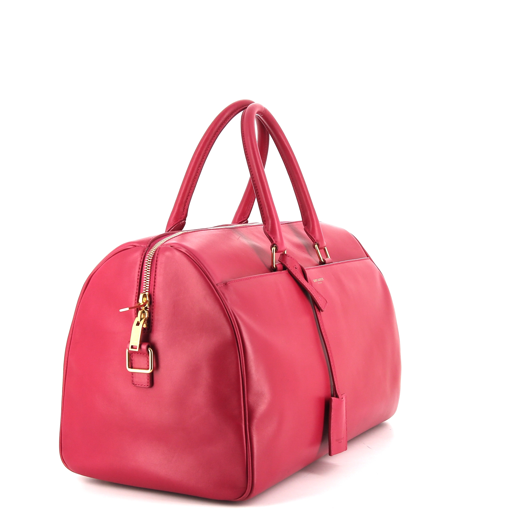 Saint Laurent Duffle handbag in fushia pink leather
