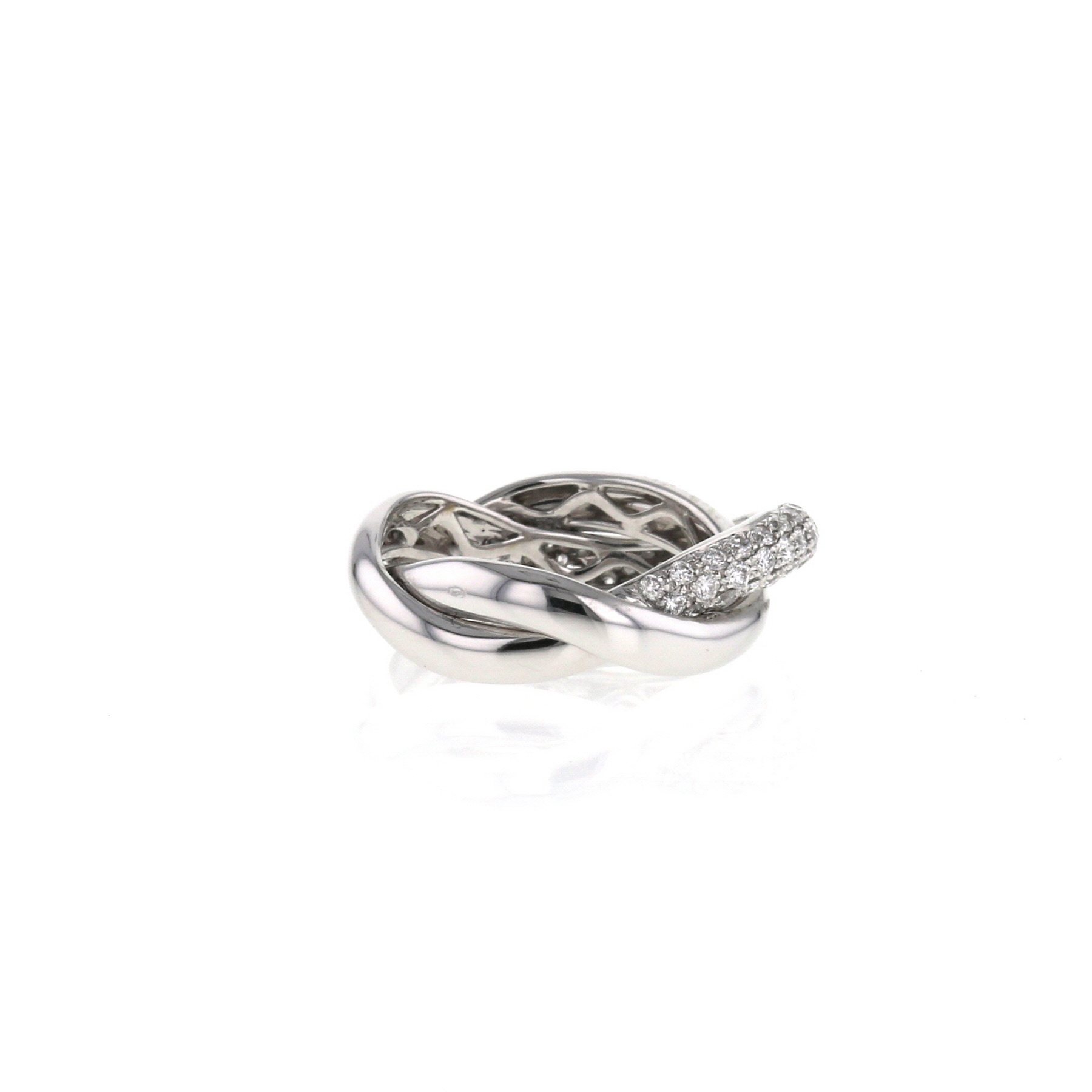 Poiray Tresse ring in white gold and diamonds Poiray Tresse ring in white gold and diamonds