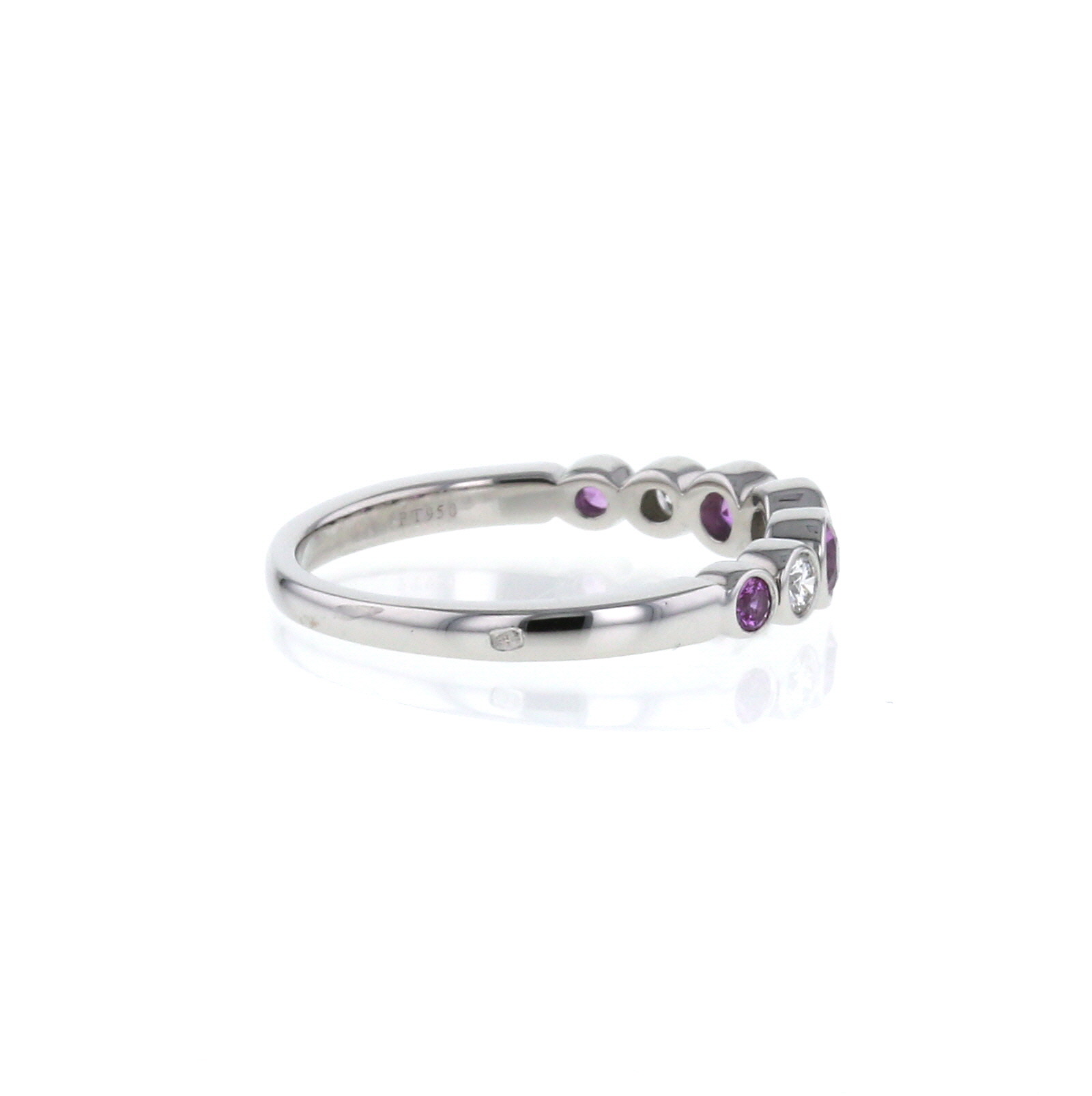 Anello Tiffany & Co Jazz in platino,  diamanti e zaffiri rosa