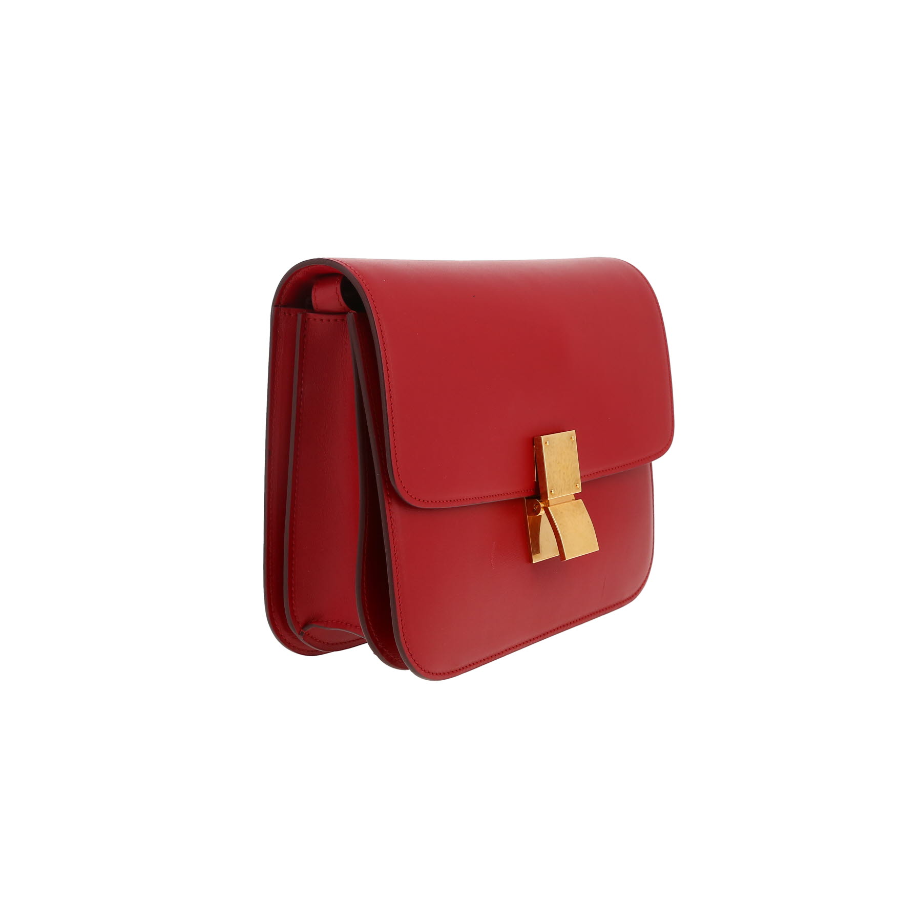 Celine  Classic Box medium model  shoulder bag  in red box leather