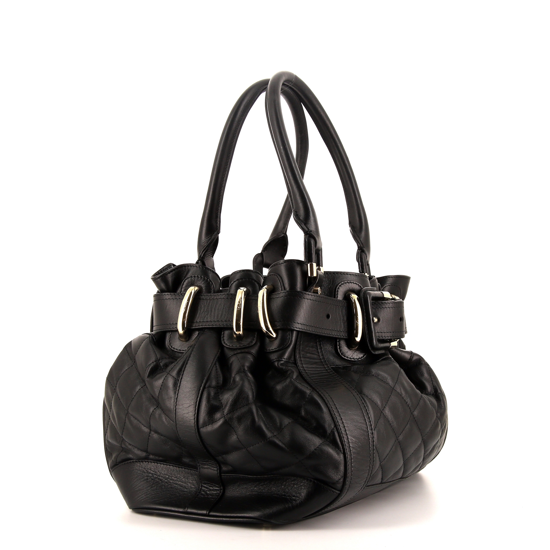 Sac à main Burberry Baby Beaton en cuir matelassé noir
