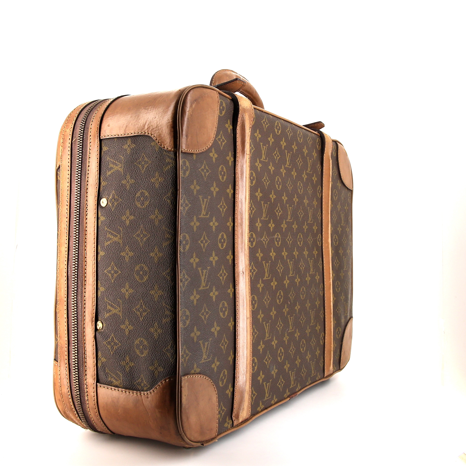 Louis Vuitton Airbus small model suitcase in brown monogram canvas and natural leather
