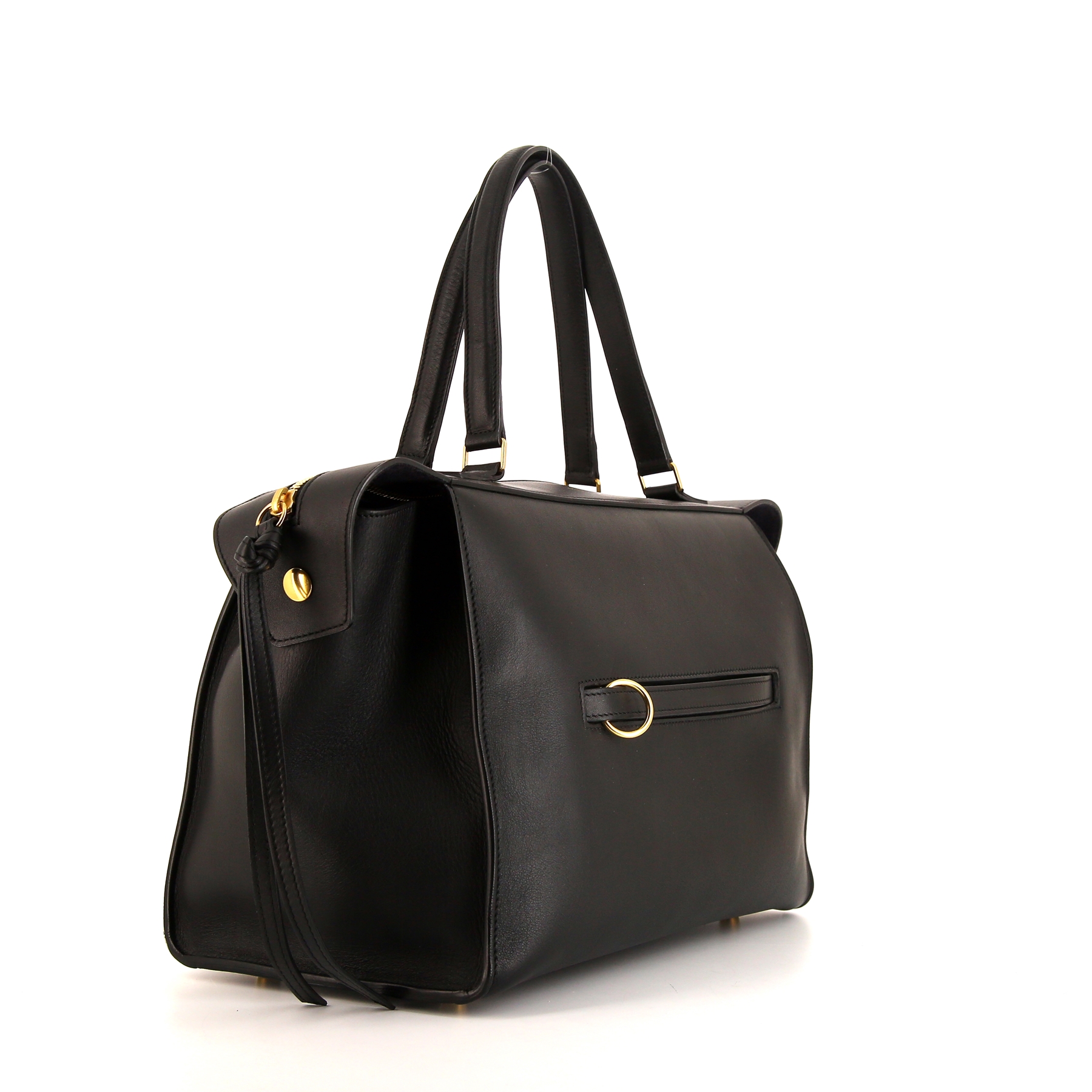 Sac à main Celine Ring en cuir noir