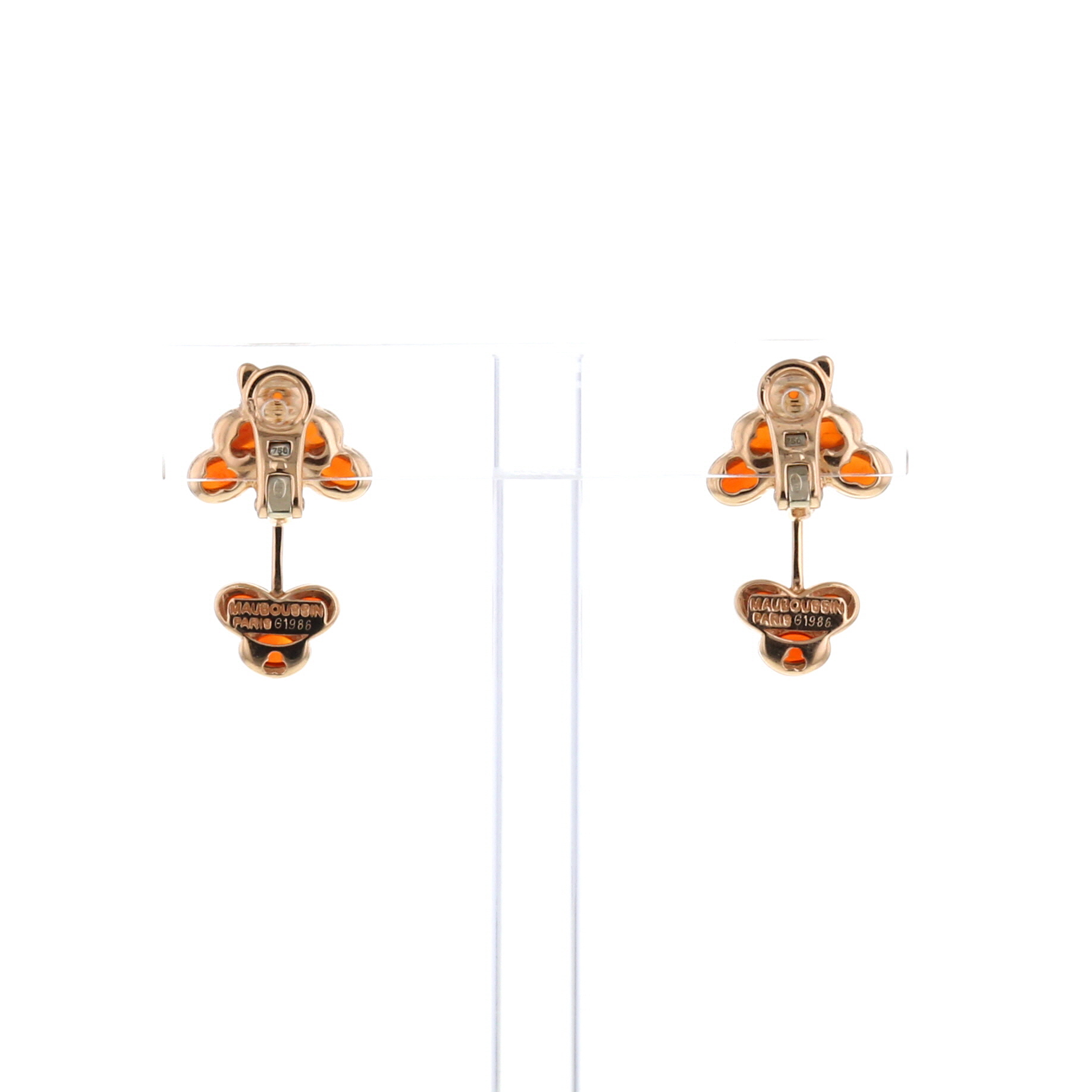 Earrings For Non Pierced Ears In Pink Gold And Opal