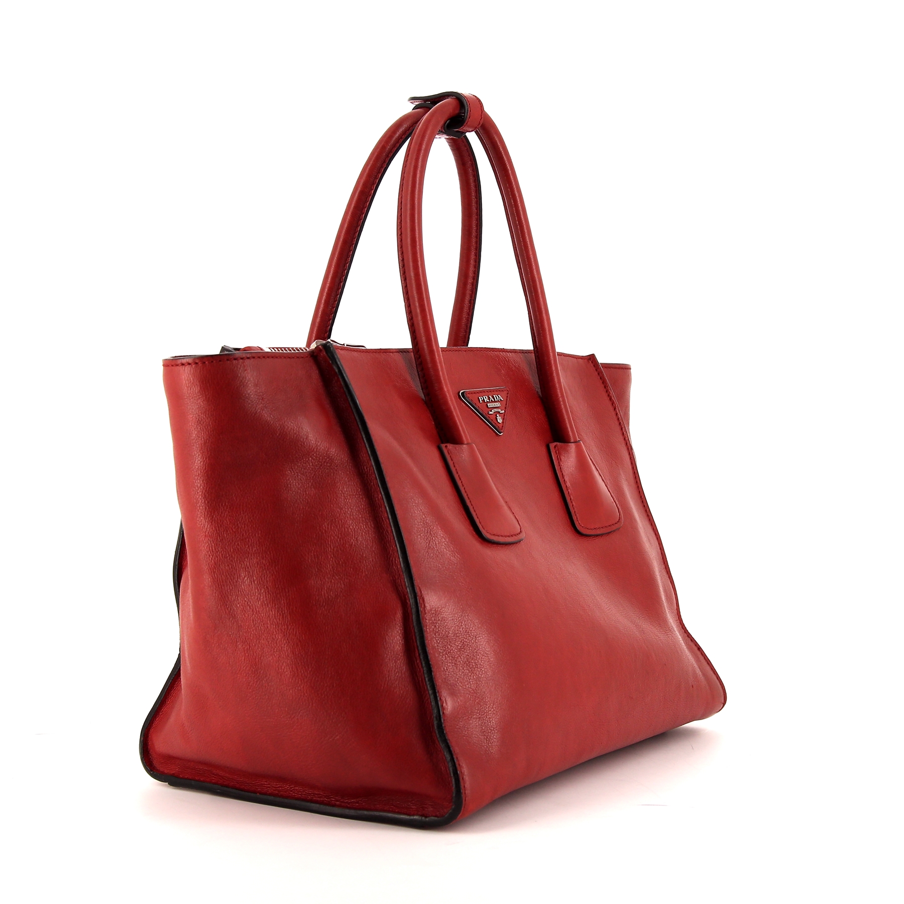 Prada Twin Zip shoulder bag in red leather