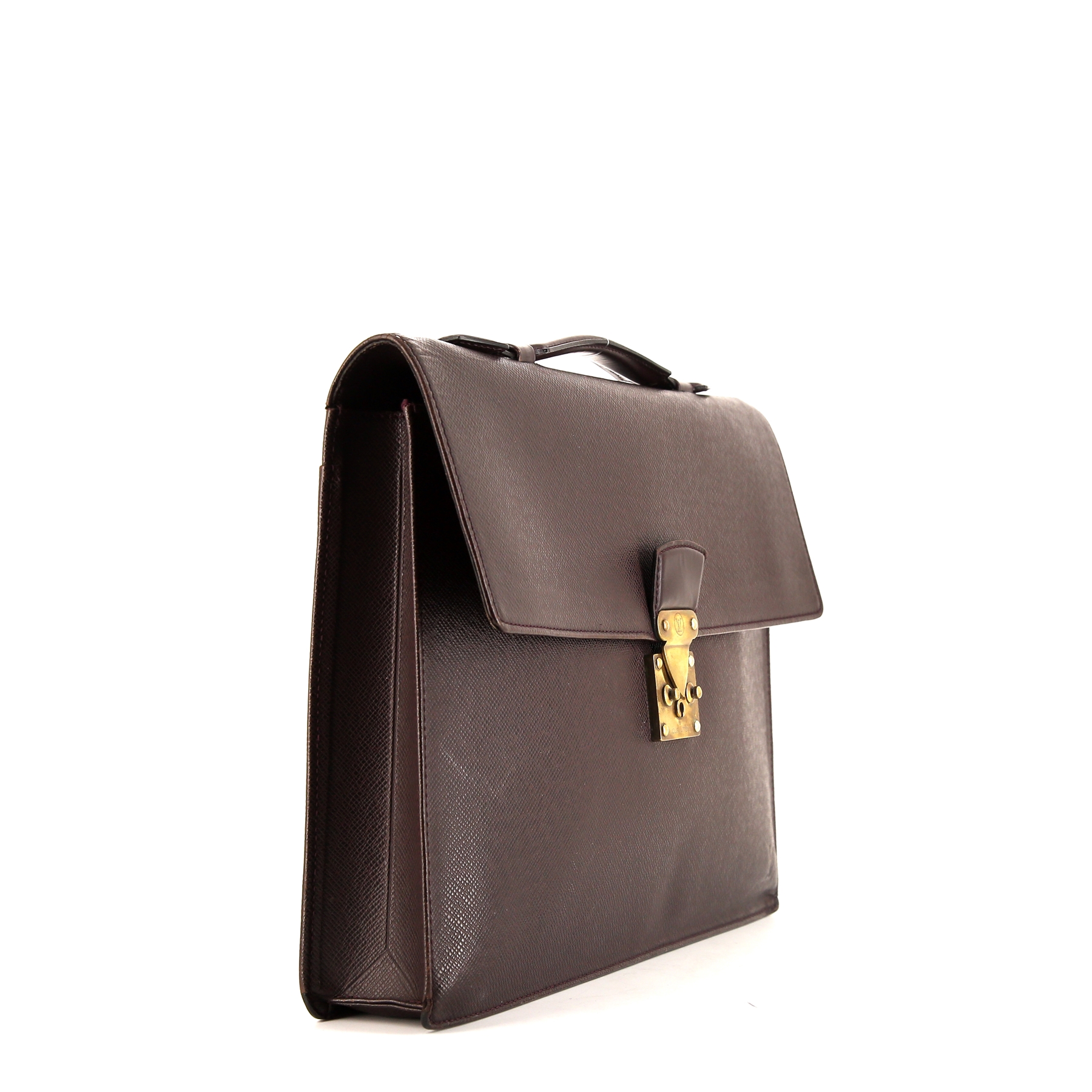 Porte-documents Louis Vuitton Laguito en cuir taiga marron