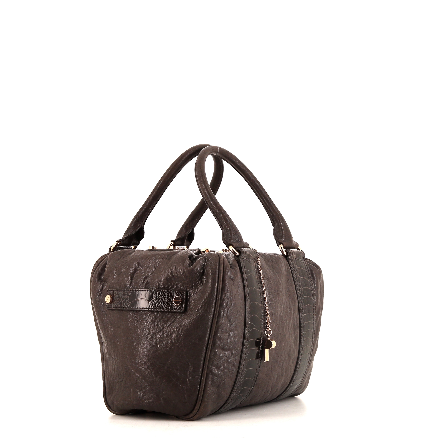 Balenciaga Whistle handbag in brown grained leather